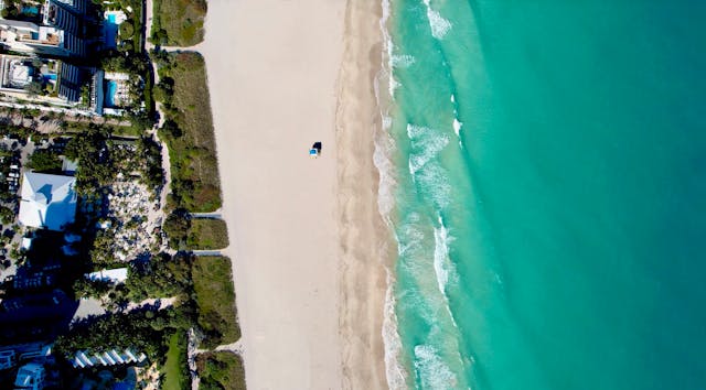 Birds Eye View of a Beach in Miami, Florida by Mylo Kaye