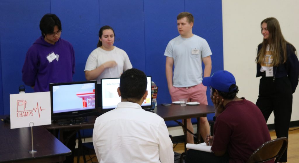 CHAMPS presenting their progress during Prototype Inspection Day