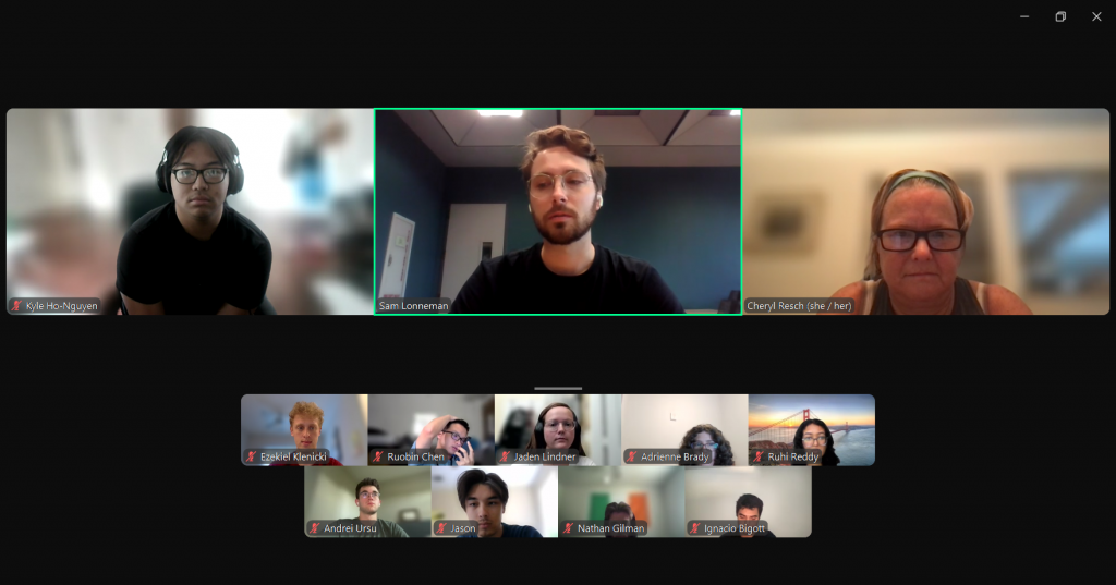 Picture of Zoom meeting between Banary and Quarks, both teams creating projects with RTX.